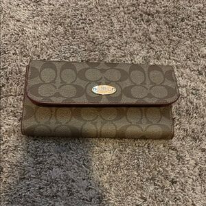 Coach Brown and Pink Signature Clutch